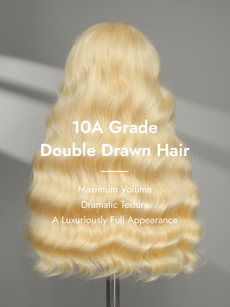 10A grade blonde double drawn wig