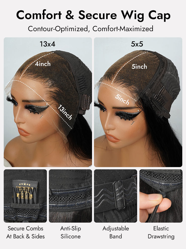 13x4 5x5 lace wig cap with drawstring