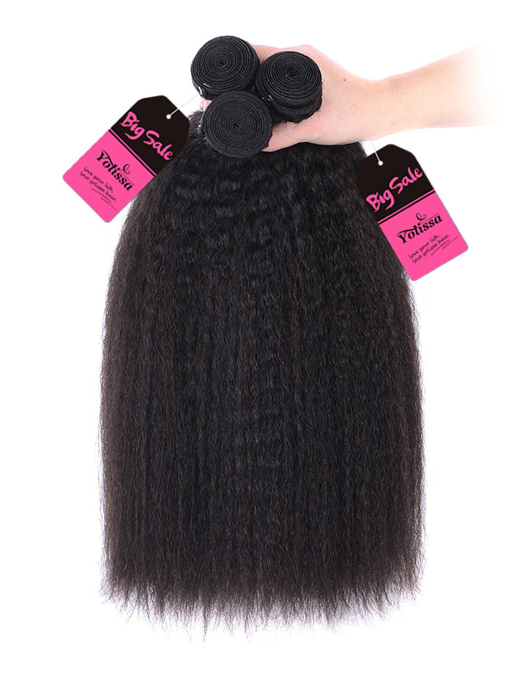 3pcs kinky straight virgin human hair weave
