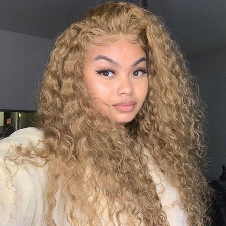 #27 water wave lace front wigs
