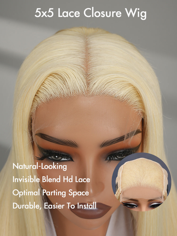 613 5x5 HD lace closure wig