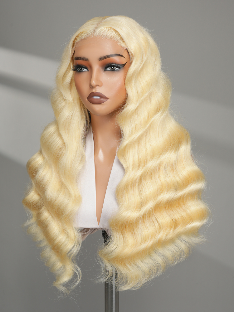 613 blonde body wave double drawn wig