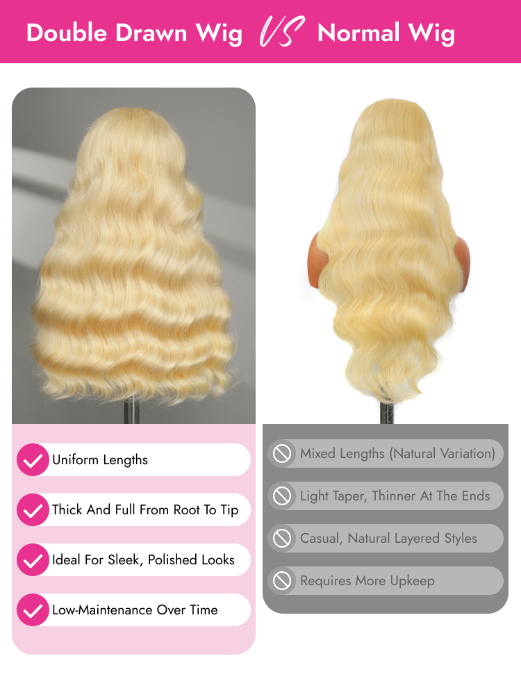 613 double drawn wig vs single drawn wig