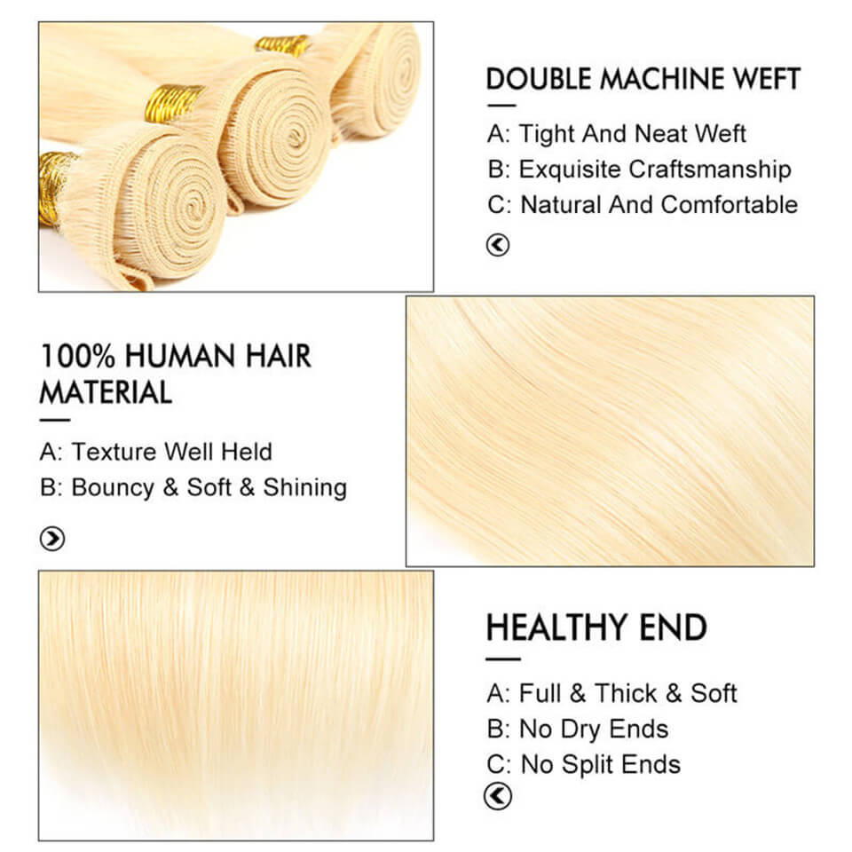 Blonde Hair Bundles With Closure 5*5