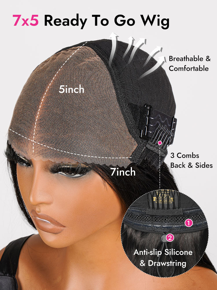 7x5 ready to go wig cap with drawstring