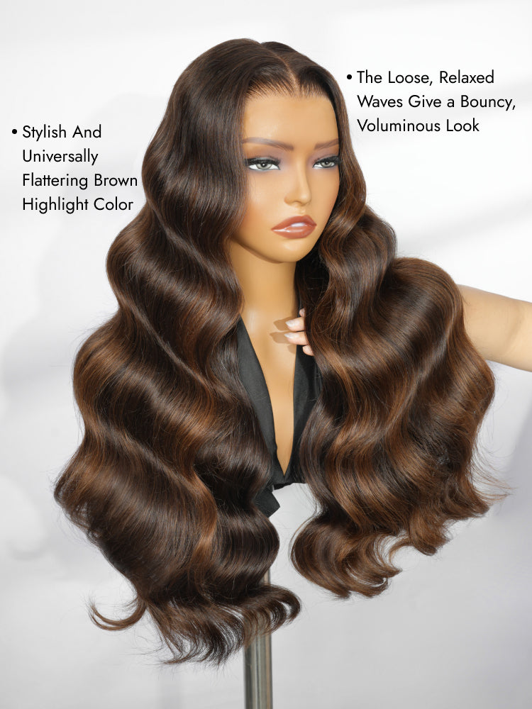 Big Loose Wave 13x4 Frontal Wigs With Highlights