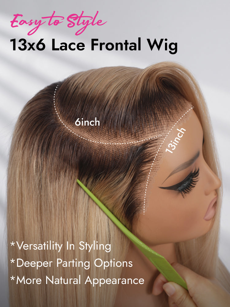 C part ombre blonde lace frontal wig