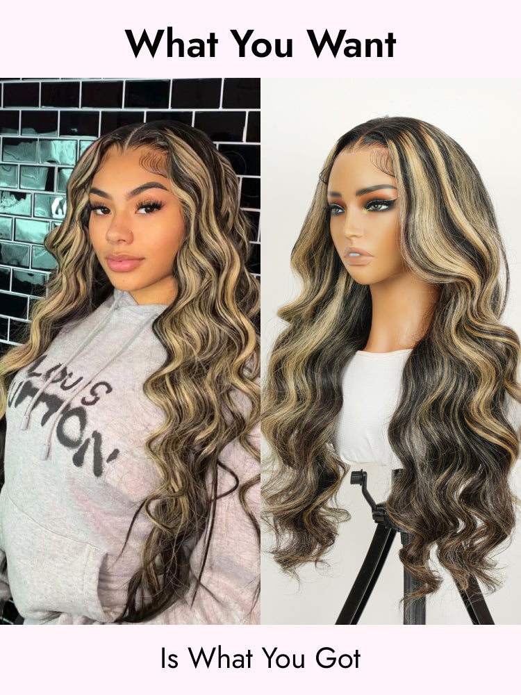 black and blonde body wave wigs