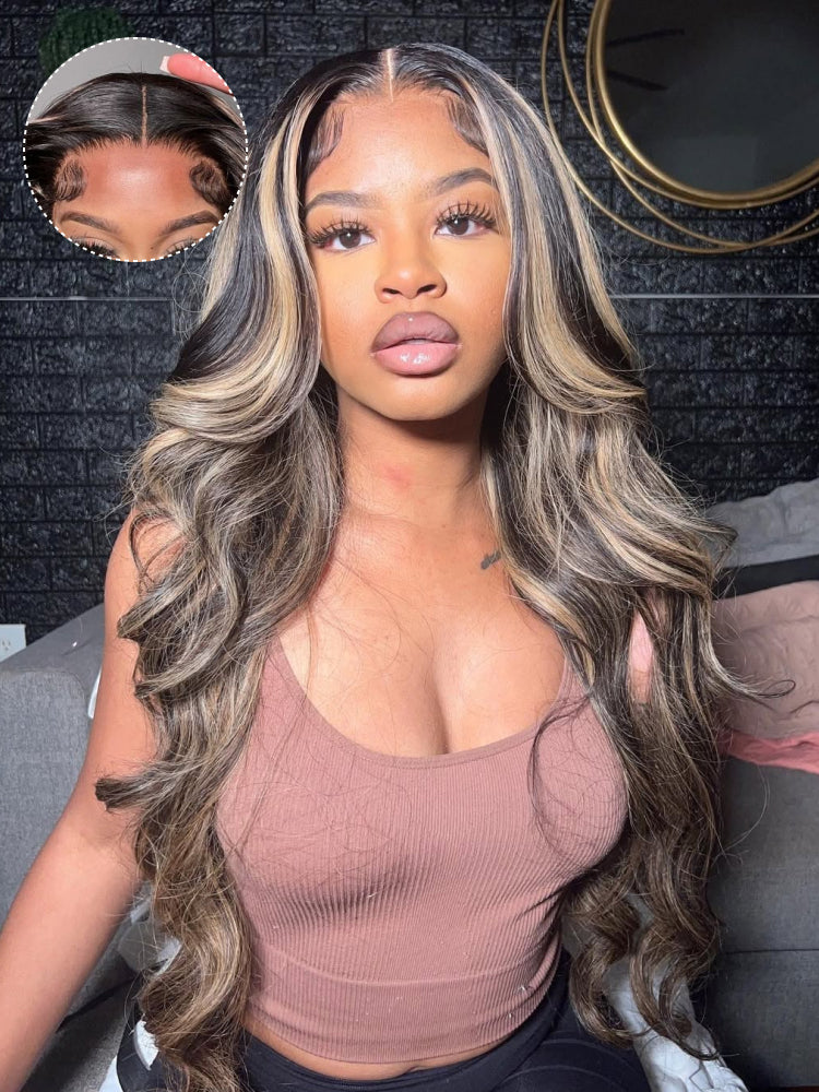 black and honey blonde wigs