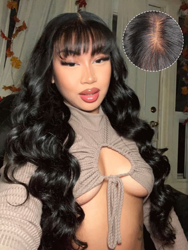 black wig with bangs