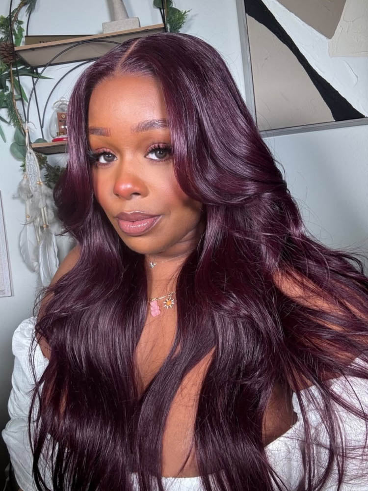 plum color wig