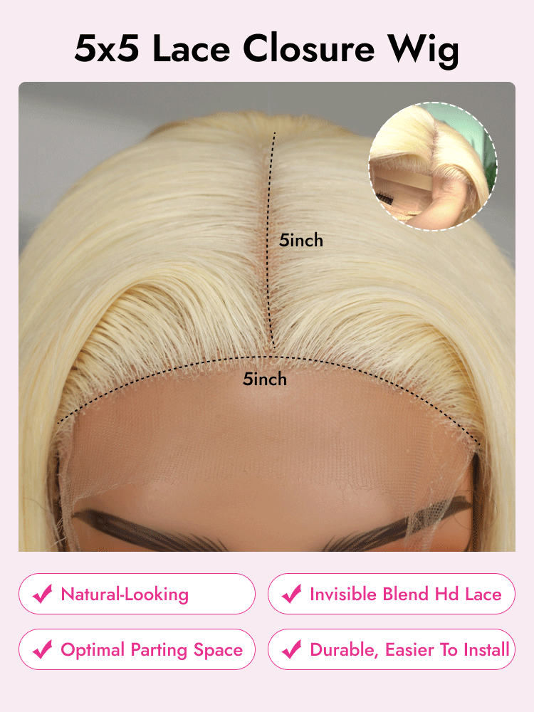 blonde HD 5x5 Lace Closure