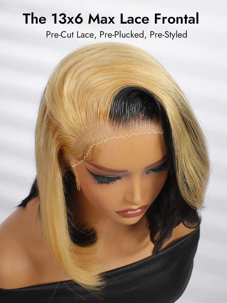 blonde skunk stripe 13x6 lace wig