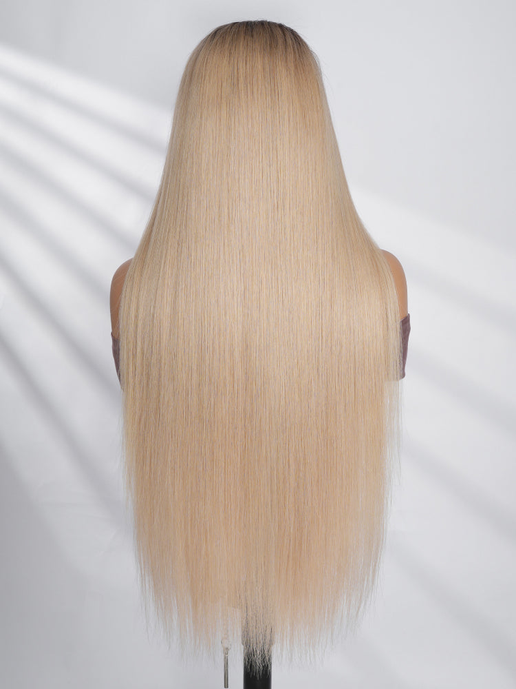 blonde wig with dark roots