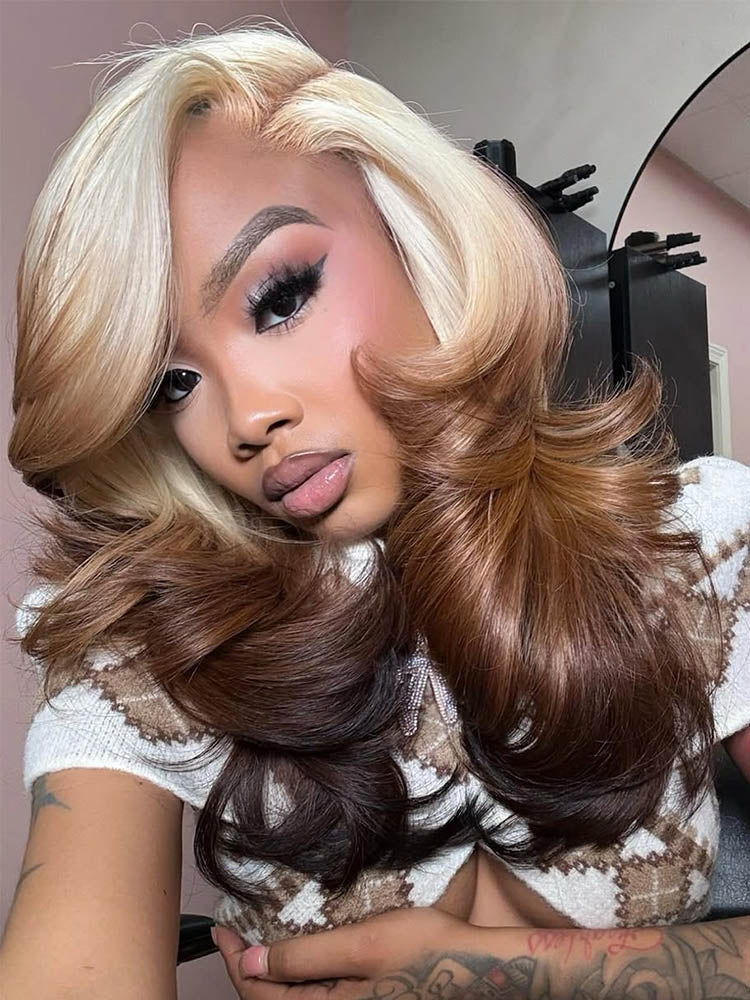 blonde brown ombre wig