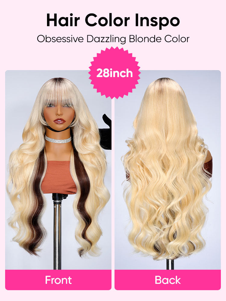 blonde hair with brown underneath wig