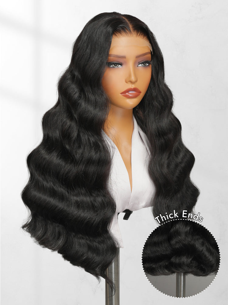 body wave double drawn wig full ends