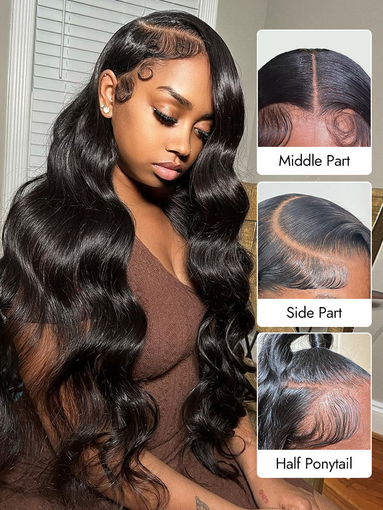 body wave frontal wig support versatile style
