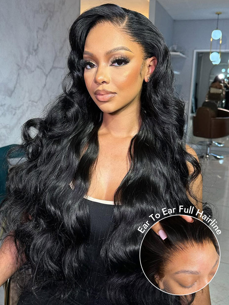 body wave lace front wig with ear to ear full hairline
