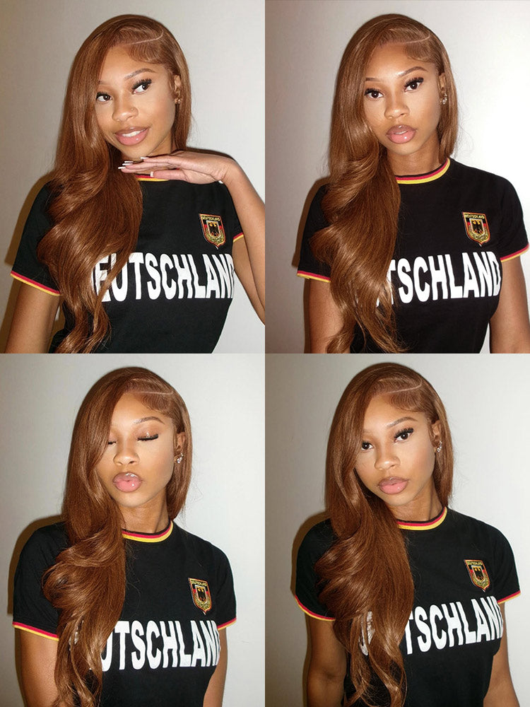 body wave light brown 13x4 frontal wig