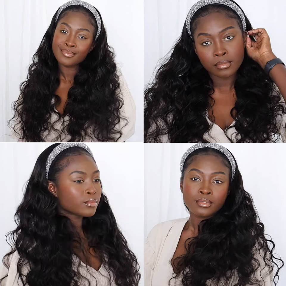 body wave headband wigs
