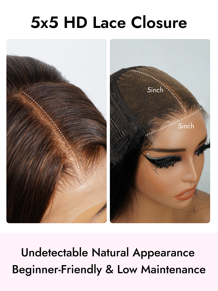 brown 5x5 HD lace closure