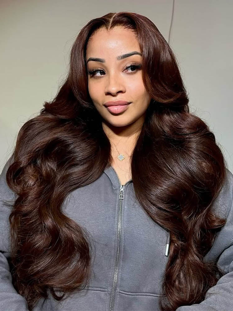 #4 Brown 13*6 HD Lace Wig With Widows Peak Hairline
