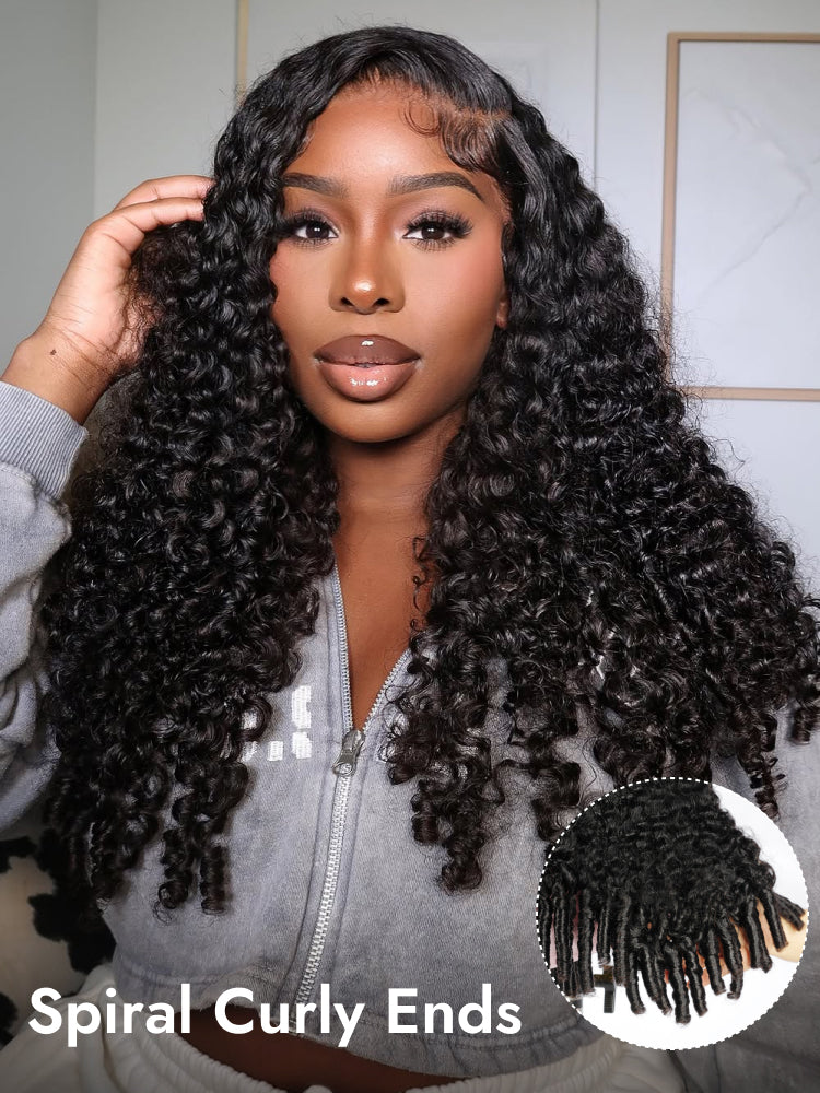 burmese curly wig with spiral curly ends