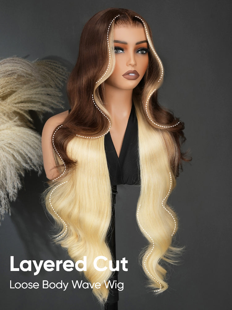 colored layered wig