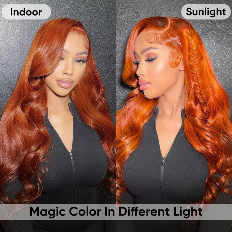 copper orange hair colored wigs