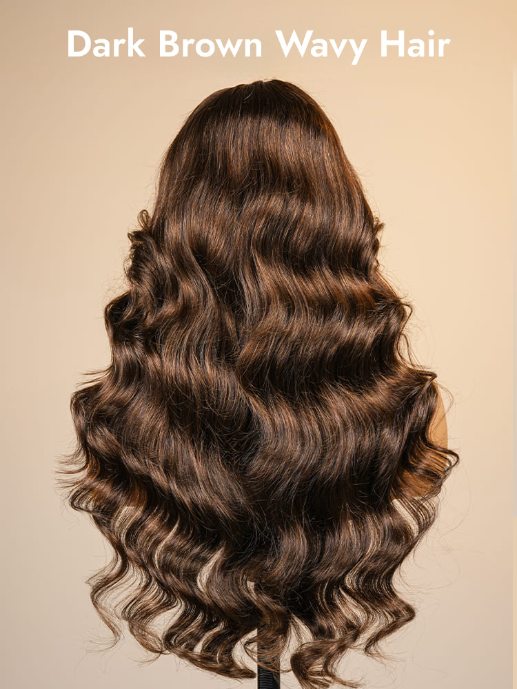 dark brown wavy hair