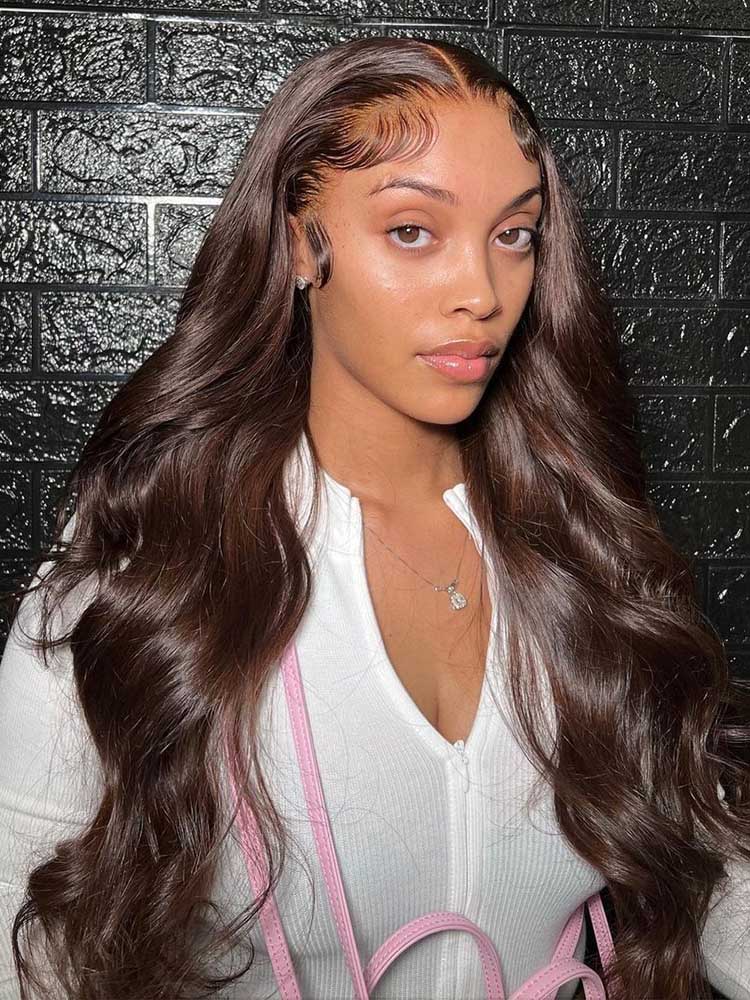 dark brown body wave HD lace wig