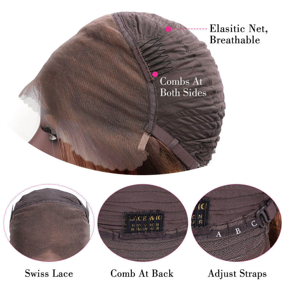 colored hair water wave lace front wigs