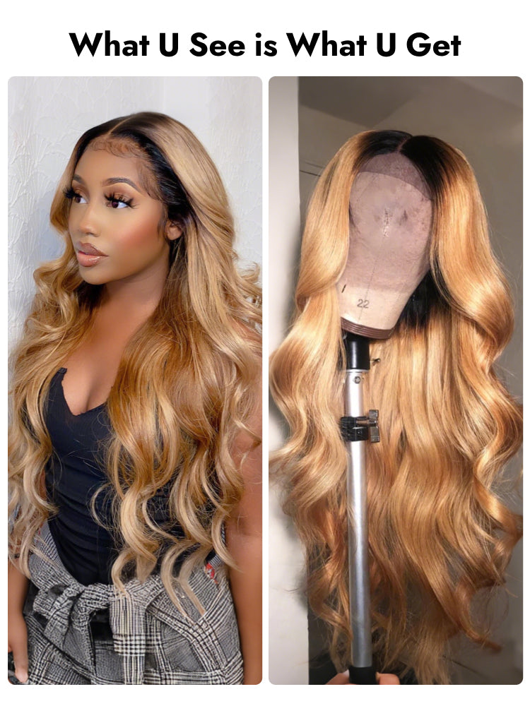 honey blonde invisible lace wig