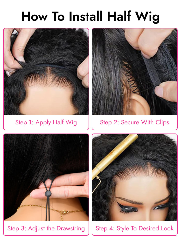install method for half wig