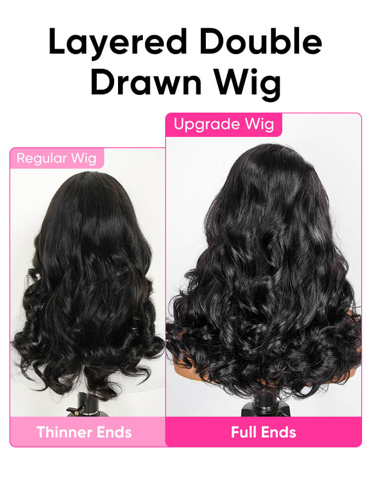 Layered Double Drawn Body Wave Wigs