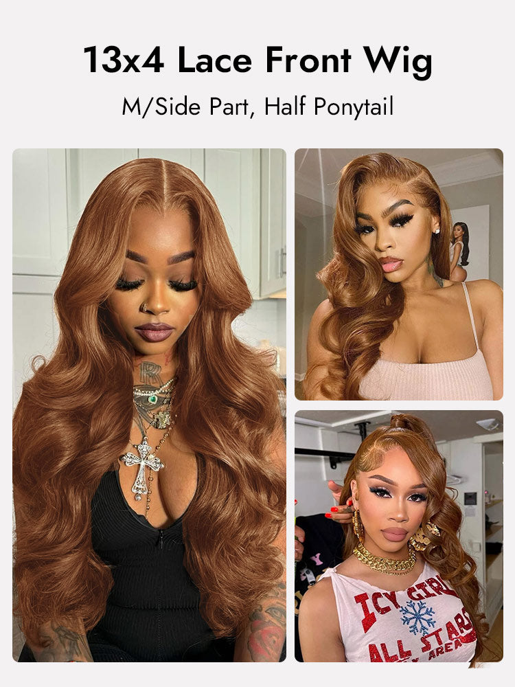 light brown 13x4 frontal wig versatile style
