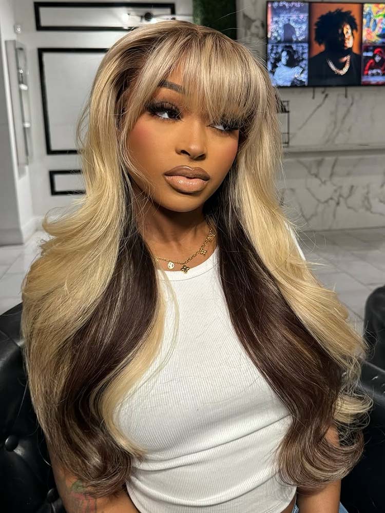 blonde hair with brown underneath