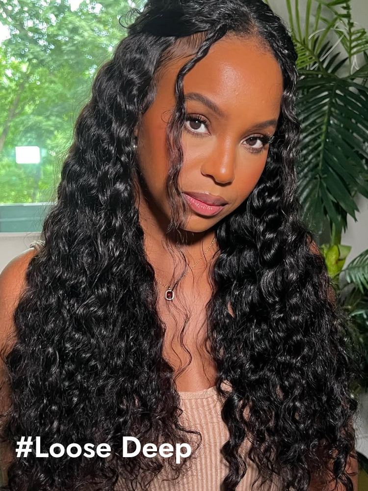 loose deep U part wig