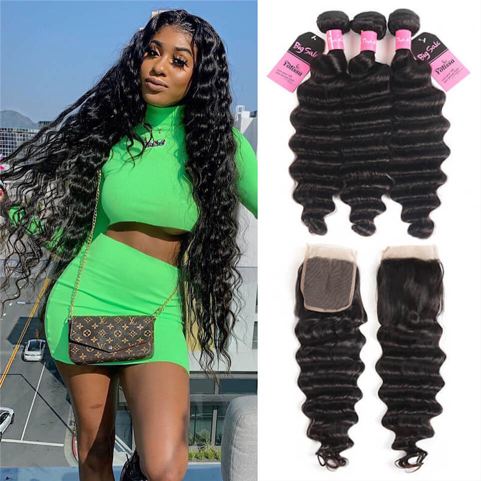 loose deep 3 bundles with closure