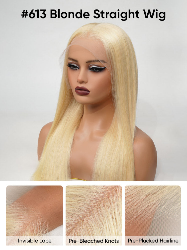 natural 613 blonde straight wig