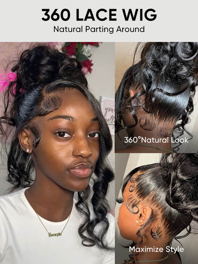 natural 360 lace wig
