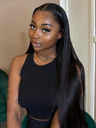 straight wig with widows peak hairline