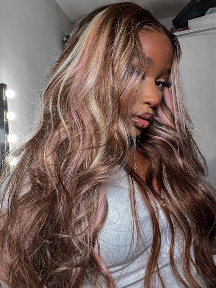 pastel pink HD lace wig