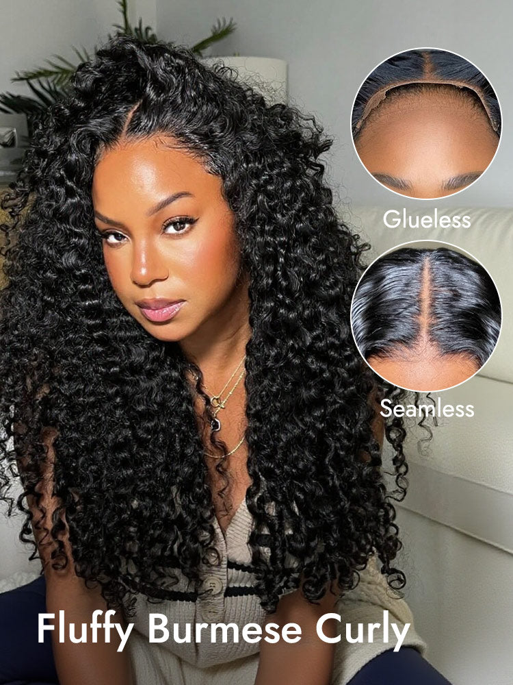pluffy burmese curly 7x5 glueless wig