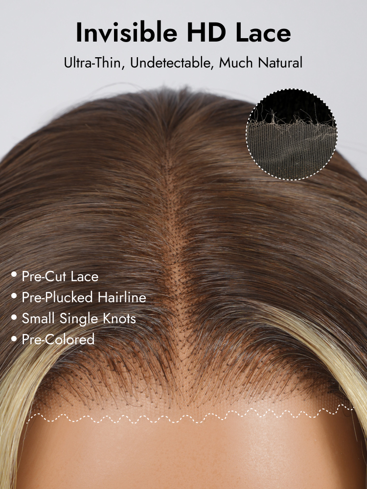 pre cut HD lace ombre color wig