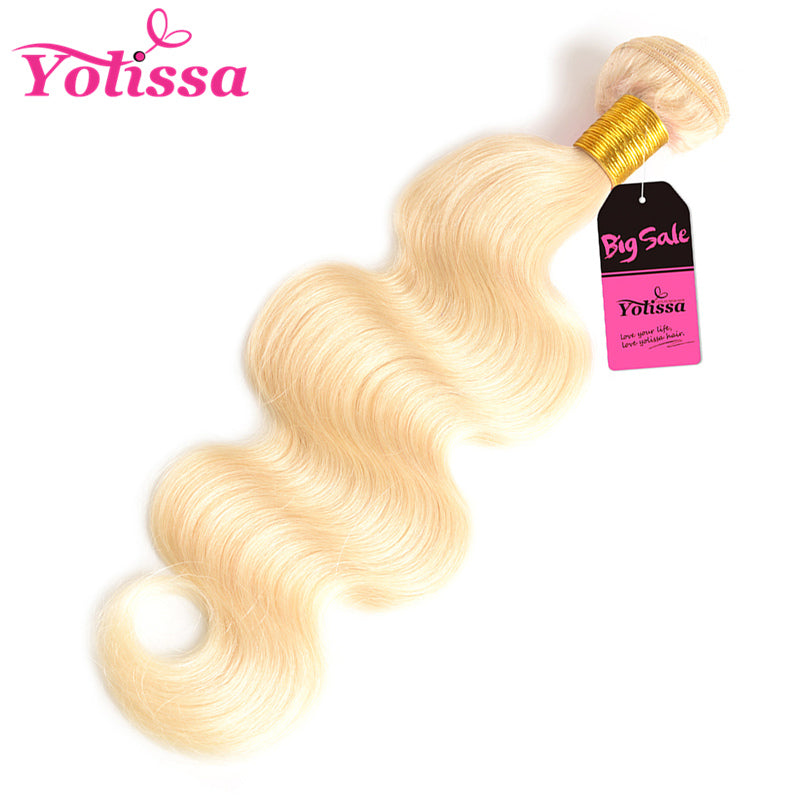 Single Bundle Platinum Blonde Body Wave Brazilian Hair Weave