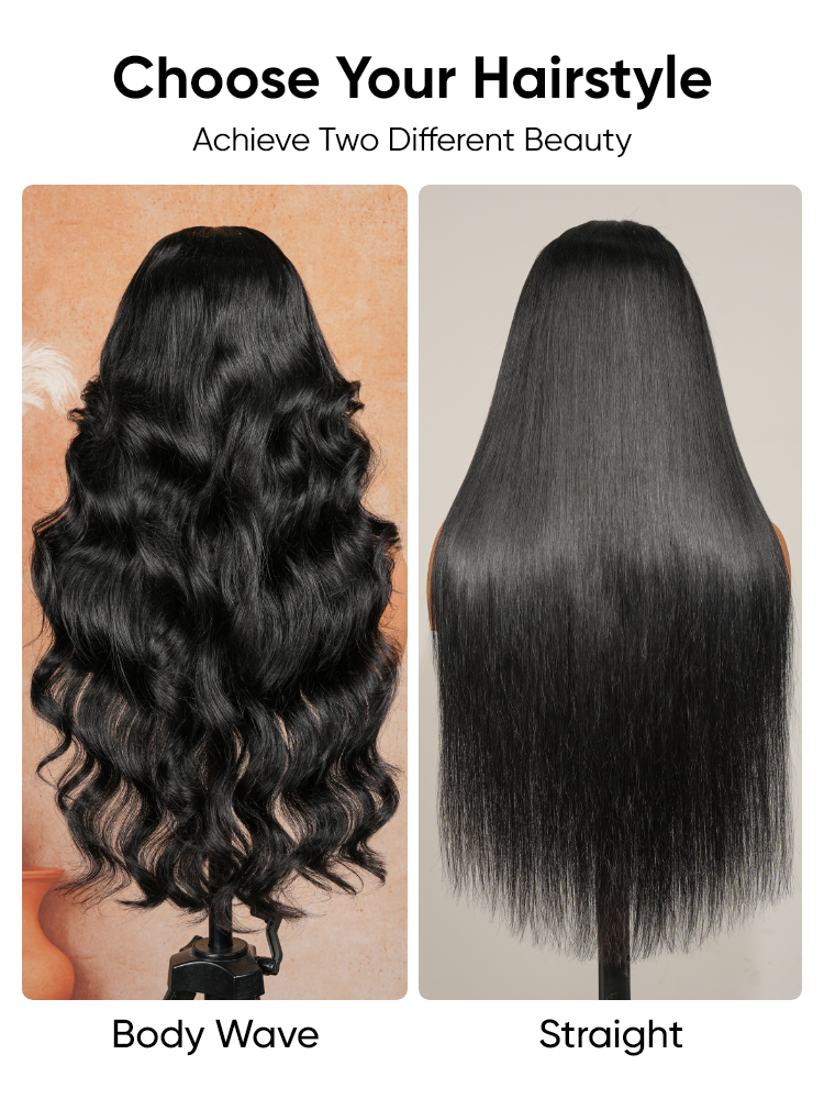 straight and body wave HD lace wig