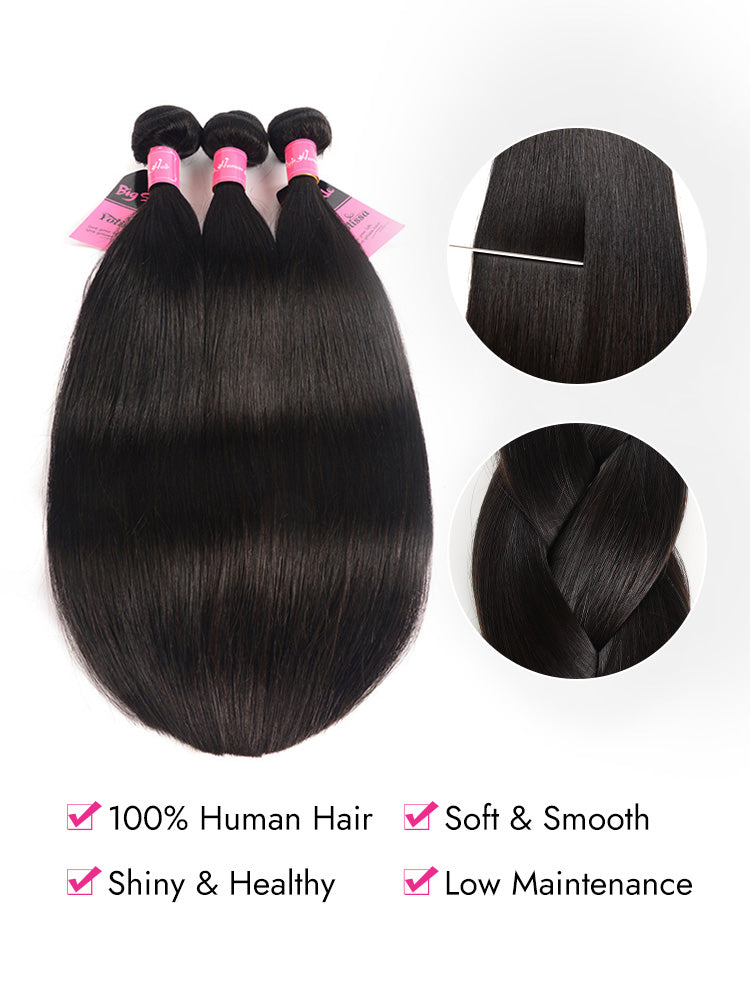 straight virgin human hair bundle