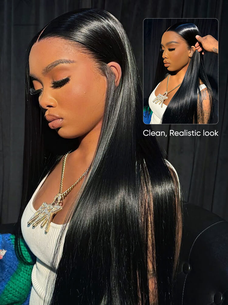 straight invisible hd lace wig